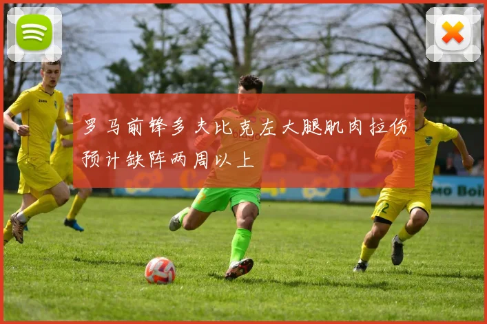 罗马前锋多夫比克左大腿肌肉拉伤预计缺阵两周以上